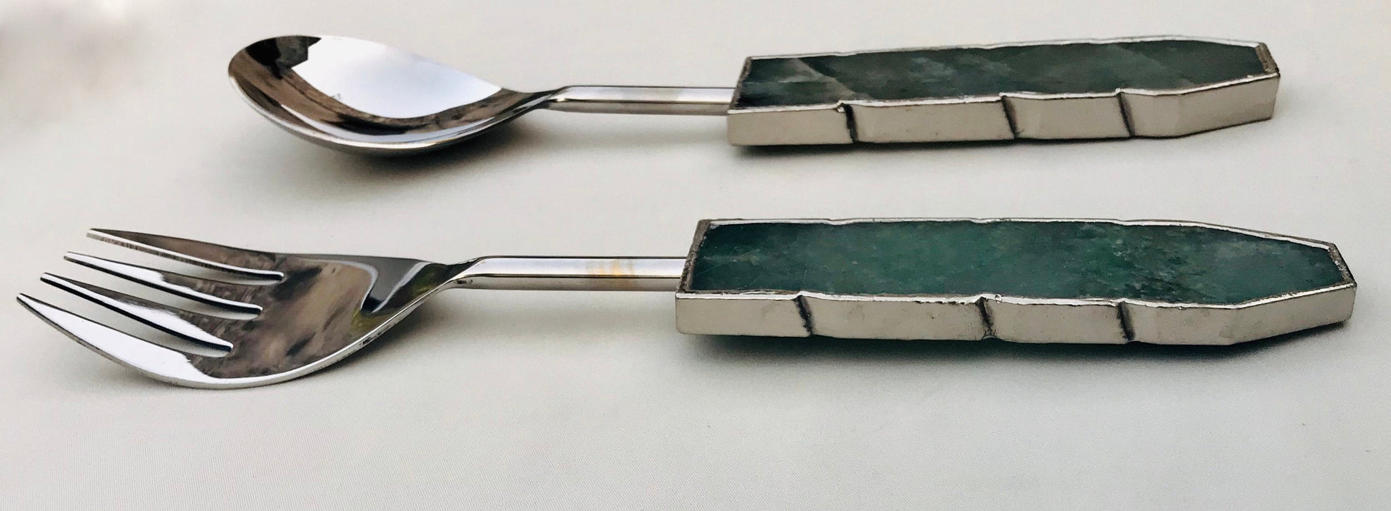 Green Agate Salad Server - Set of 2-2